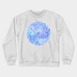 Swirly Blue Digital Mandala Crewneck Sweatshirt